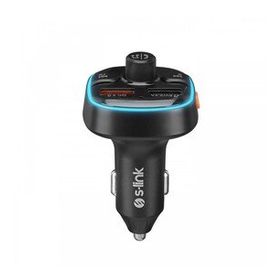 S-Link Sl - Bt240 Rgb Bluetooth V5.0 Led Ekran Tf Kartlı Çift Usb Qualcomm QC3.0 Hızlı Şarjlı Fm Transitter