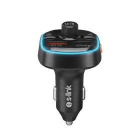 S-Link Sl - Bt240 Rgb Bluetooth V5.0 Led Ekran Tf Kartlı Çift Usb Qualcomm QC3.0 Hızlı Şarjlı Fm Transitter