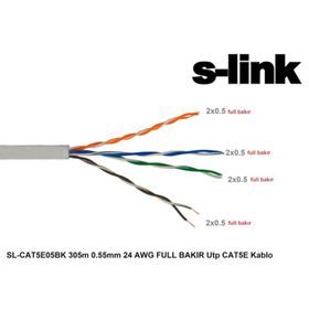 S-Link SL-CAT5E05BK 305 m 0.5 mm 24 AWG Full Bakır UTP Caste Kablo