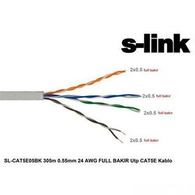 S-Link SL-CAT5E05BK 305 m 0.5 mm 24 AWG Full Bakır UTP Caste Kablo