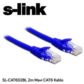 S-Link SL-CAT602BL 2 mt Mavi Ağ Kablosu