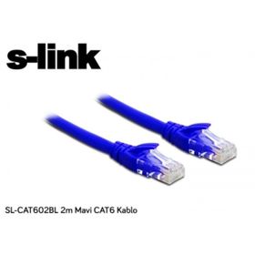 S-Link SL-CAT602BL 2 mt Mavi Ağ Kablosu