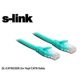 S-Link SL-CAT602GR 2 mt Yeşil Ağ Kablosu