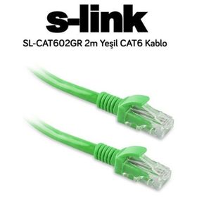 S-Link SL-CAT602GR 2 mt Yeşil Ağ Kablosu