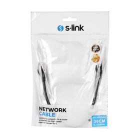 S-Link SL-CAT6030BK Cat6 Patch UTP Siyah 30 cm Network Ethernet Kablo