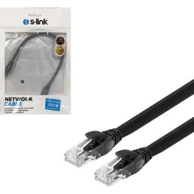 S-Link SL-CAT6030BK Cat6 Patch UTP Siyah 30 cm Network Ethernet Kablo