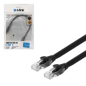 S-Link SL-CAT6030BK Cat6 Patch UTP Siyah 30 cm Network Ethernet Kablo