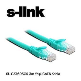 S-Link SL-CAT603GR 3 mt Yeşil Ağ Kablosu