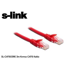 S-Link SL-CAT603RE 3 mt CAT6 UTP AWG24 Kırmızı Patch Cord Kablo