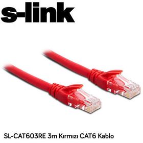 S-Link SL-CAT603RE 3 mt CAT6 UTP AWG24 Kırmızı Patch Cord Kablo