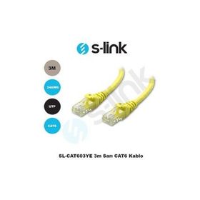 S-Link SL-CAT603YE Sarı Ağ Kablosu