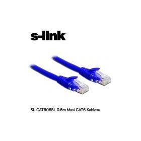 S-Link SL-CAT606BL 0.6m Mavi Ağ Kablosu