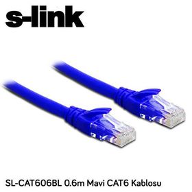 S-Link SL-CAT606BL 0.6m Mavi Ağ Kablosu