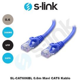 S-Link SL-CAT606BL 0.6m Mavi Ağ Kablosu