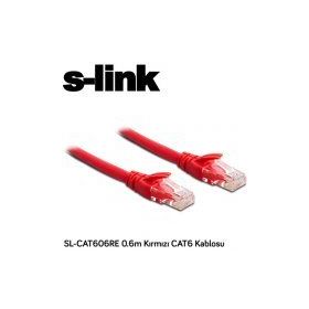 S-Link SL-CAT606RE 0.60 mt UTP CAT6 AWG24 Kırmızı Cord Patch Kablo
