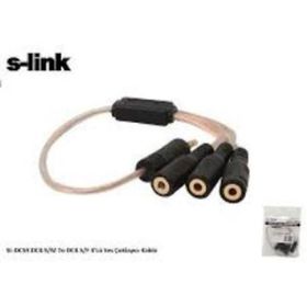 S-Link SL-DC53 DC3.5 M To DC3.5 F 3'lü Ses Çoklayıcı Kablo