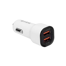 S-Link SL-EC30T Type-C Kablolu 3.4A 2 USB Beyaz Araç Şarj Cihazı