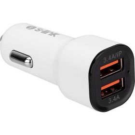 S-Link SL-EC30T Type-C Kablolu 3.4A 2 USB Beyaz Araç Şarj Cihazı