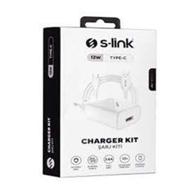 S-Link SL-EC40T Type-C 5V 2400MA Beyaz Kablolu Ev Şarj Adaptörü
