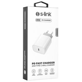 S-Link SL-EC62 Beyaz USB-C 20W 3.0 Şarj Adaptörü