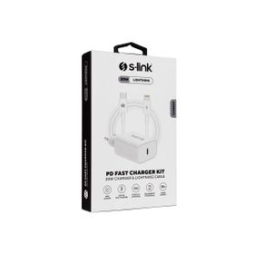 S-Link SL-EC62PD 20 W PD3.0 Quick Charge QC4.0 PD Lightning Kablolu Hızlı Ev Şarj Adaptörü