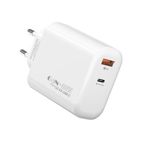 S-Link SL-EC69 GAN PD 65 W QC 18 W Type USB-C +USB A Beyaz Şarj Adaptör