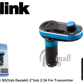 S-link SL-FM66 SD/Usb Destekli + 2.1A Usb Şarj Portlu Fm Transmitter