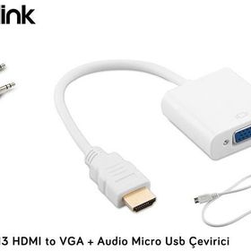 S-Link SL-HVS13 Hdmı Erkek To Vga Dişi veAudio Micro Usb Çevirici