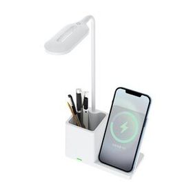 S-Link SL-M9054 Beyaz TypeC 10W Kablosuz Şarj Cihazı Kalemlikli Masa Lambası