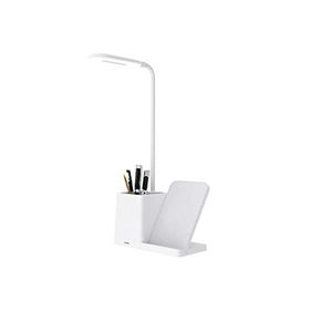 S-Link SL-M9054 Beyaz TypeC 10W Kablosuz Şarj Cihazı Kalemlikli Masa Lambası