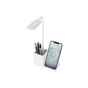 S-Link SL-M9054 Beyaz TypeC 10W Kablosuz Şarj Cihazı Kalemlikli Masa Lambası