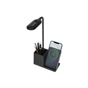 S-Link SL-M9054 Siyah TypeC 10W Kablosuz Şarj Cihazı Kalemlikli Masa Lambası