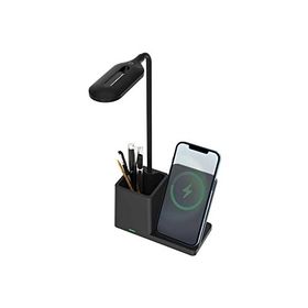S-Link SL-M9054 Siyah TypeC 10W Kablosuz Şarj Cihazı Kalemlikli Masa Lambası