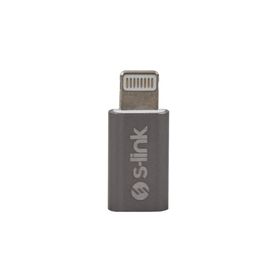 S-Link SL-TA20M Gümüş Metal Gövde Micro USB 5Pin F to Lightning M Çevirici