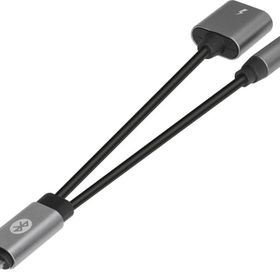 S-Link SL-TA40M Lightning Gri Metal 2in1 Bluetooth Şarj ve Kulaklık Çevirici