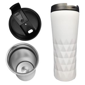 S-Link SL-TM1972B Mat Beyaz 500 ml İç 304 Dış 201 Paslanmaz Çelik Termos Kupa