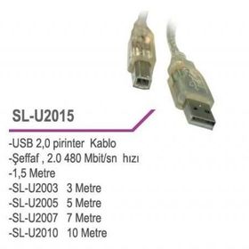 S-Link SL-U2007 7 mt USB Yazıcı Kablosu