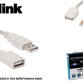 S-Link SL-UE135 USB Şeffaf Uzatma Kablosu