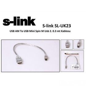 S-Link SL-UK23 Usb Am To Usb Mini 5PİN m Usb 2.0 30 cm Kablosu