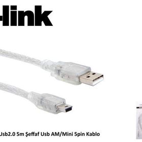 S-Link SL-UK55 5 mt Mini USB Kablosu