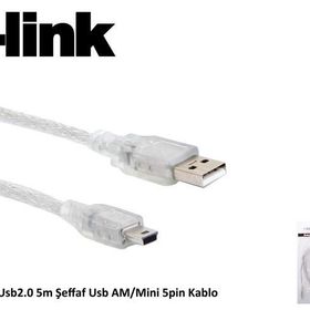 S-Link SL-UK55 5 mt Mini USB Kablosu