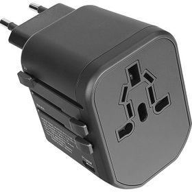 S-Link SL-WL20PD 2-USB 2.4A + PD 20W Yedek Akım Sigortalı 100-240V Universal Çevirici Priz Adaptör