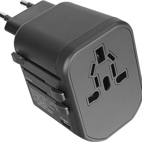 S-Link SL-WL20PD 2-USB 2.4A + PD 20W Yedek Akım Sigortalı 100-240V Universal Çevirici Priz Adaptör