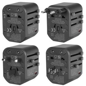 S-Link SL-WL20PD 2-USB 2.4A + PD 20W Yedek Akım Sigortalı 100-240V Universal Çevirici Priz Adaptör