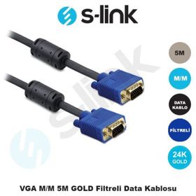 S-Link SLX-176 5 Mt Gold Filtreli Vga Monitör Kablo