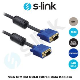 S-Link SLX-176 5 Mt Gold Filtreli Vga Monitör Kablo
