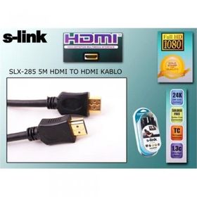 S-Link SLX-285 5 Mt Altın Uçlu HDMI Kablo