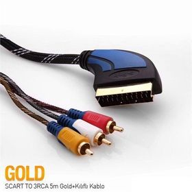 S-Link SLX-930 2 Mt Gold Scart To 3 Rca Kablo