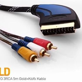 S-Link SLX-930 2 Mt Gold Scart To 3 Rca Kablo