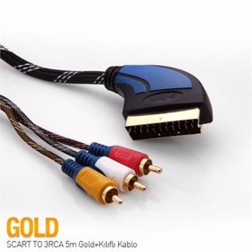 S-Link SLX-931 5 Mt Gold Scart Kablo